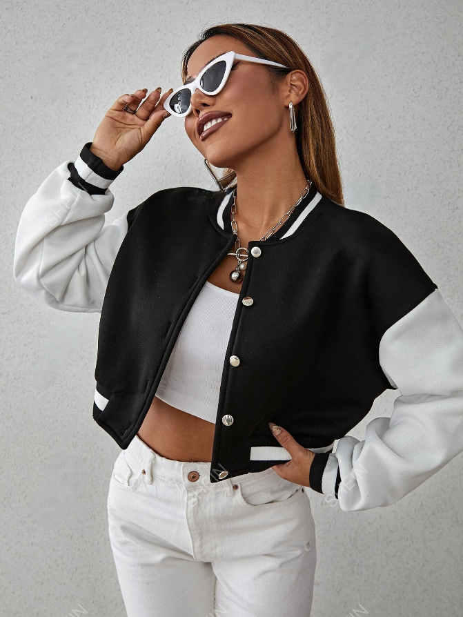 Laileron Cropped Baseball Jacket