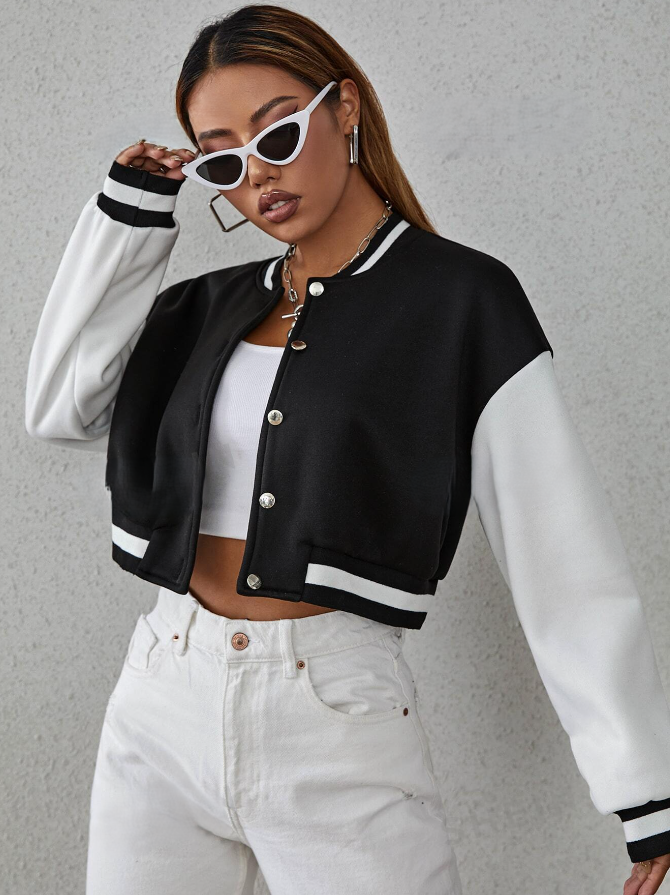 Laileron Cropped Baseball Jacket