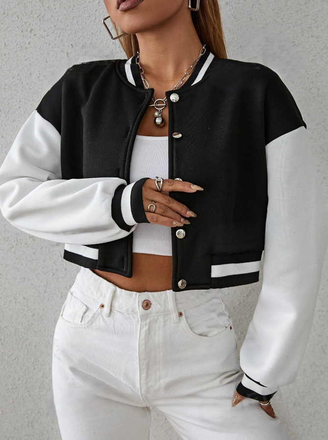 Laileron Cropped Baseball Jacket