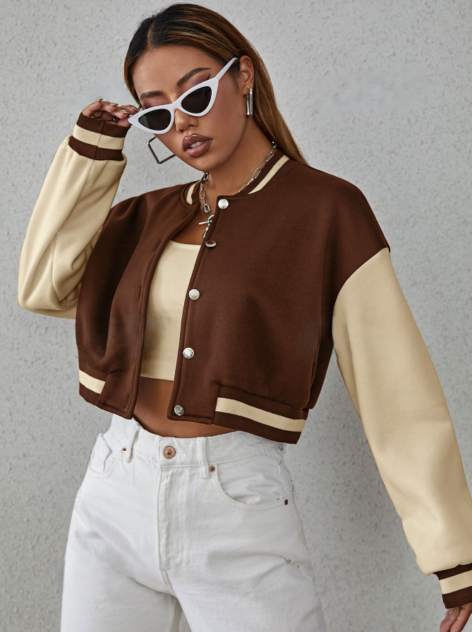 Laileron Cropped Baseball Jacket