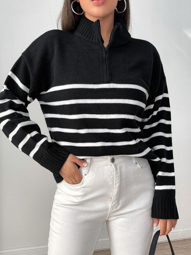 Farai Stripe Half Zip Sweater