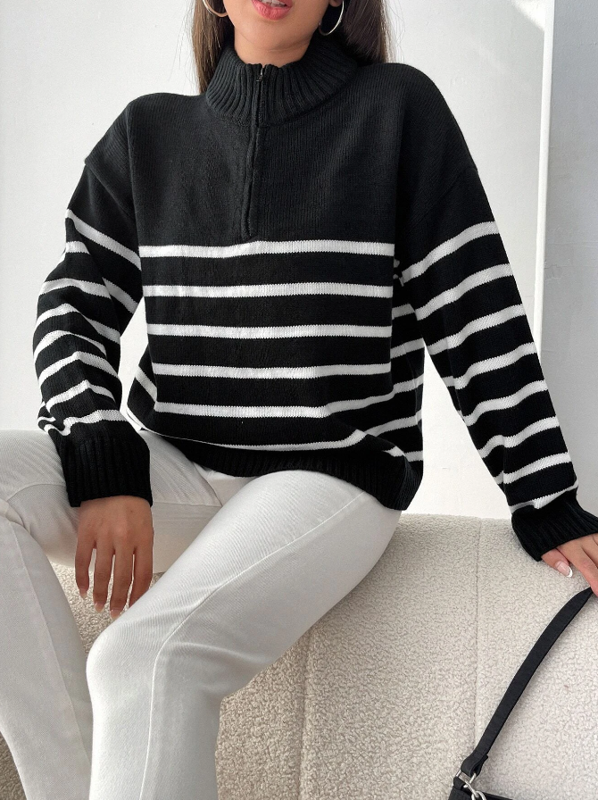 Farai Stripe Half Zip Sweater