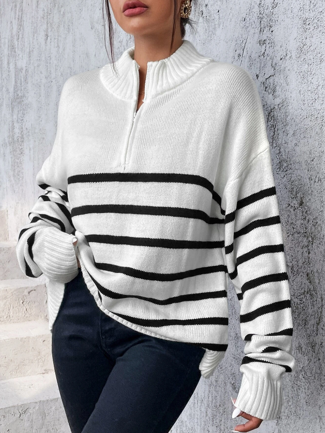 Farai Stripe Half Zip Sweater