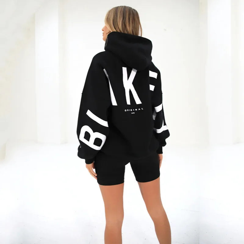 Women's Print Crop Top Oversized Hoodie