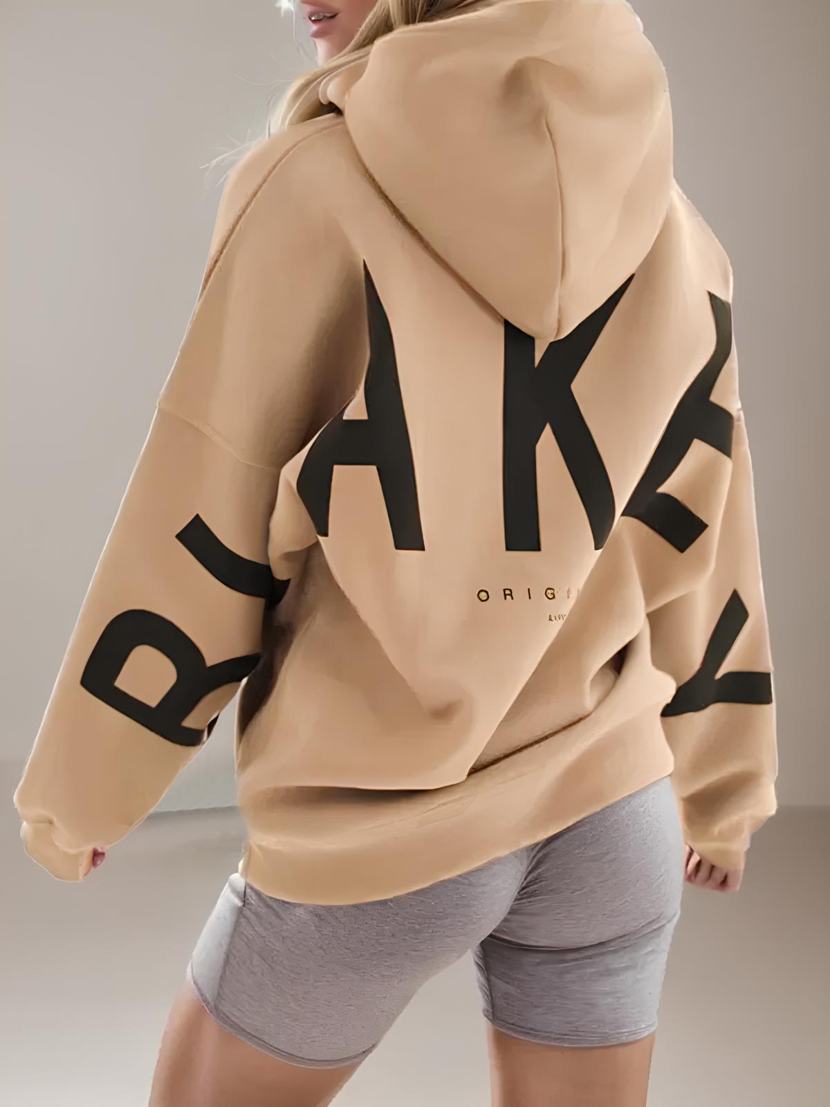 Women's Print Crop Top Oversized Hoodie